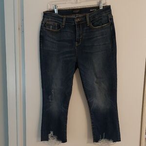Judy Blue Distressed Dark Blue Capris